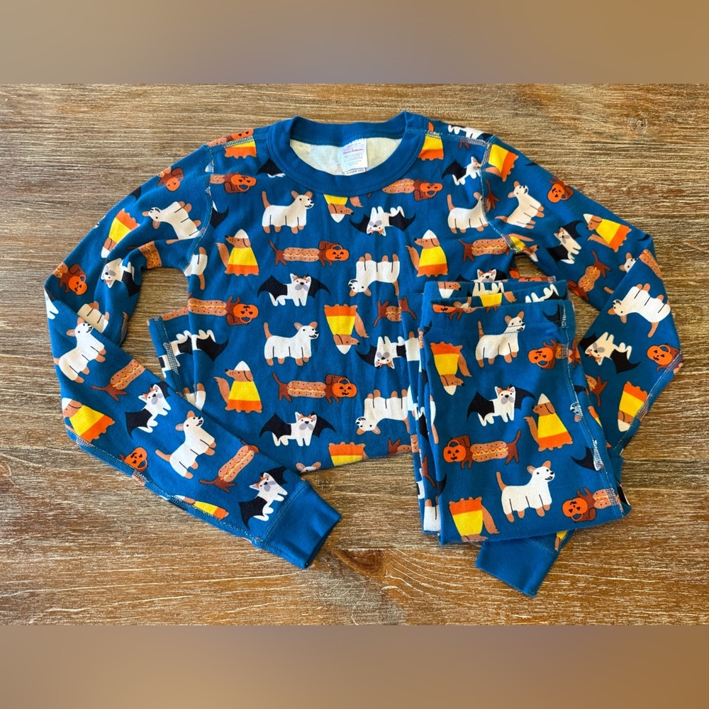 NWOT KIDS HANNA ANDERSSON HALLOWEEN CANDY DOG PATTERN PAJAMAS, SIZE 14